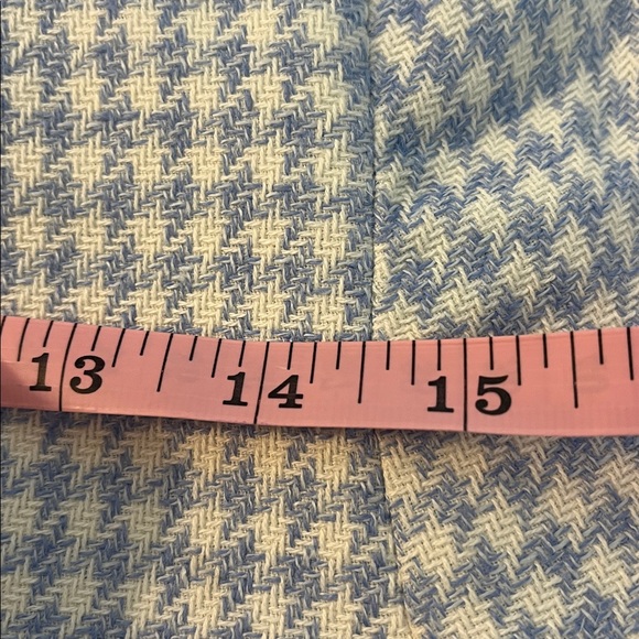 Ann Taylor The Petite Greenwich Blazer in Houndstooth Light Blue & White Size 10 - Picture 15 of 16